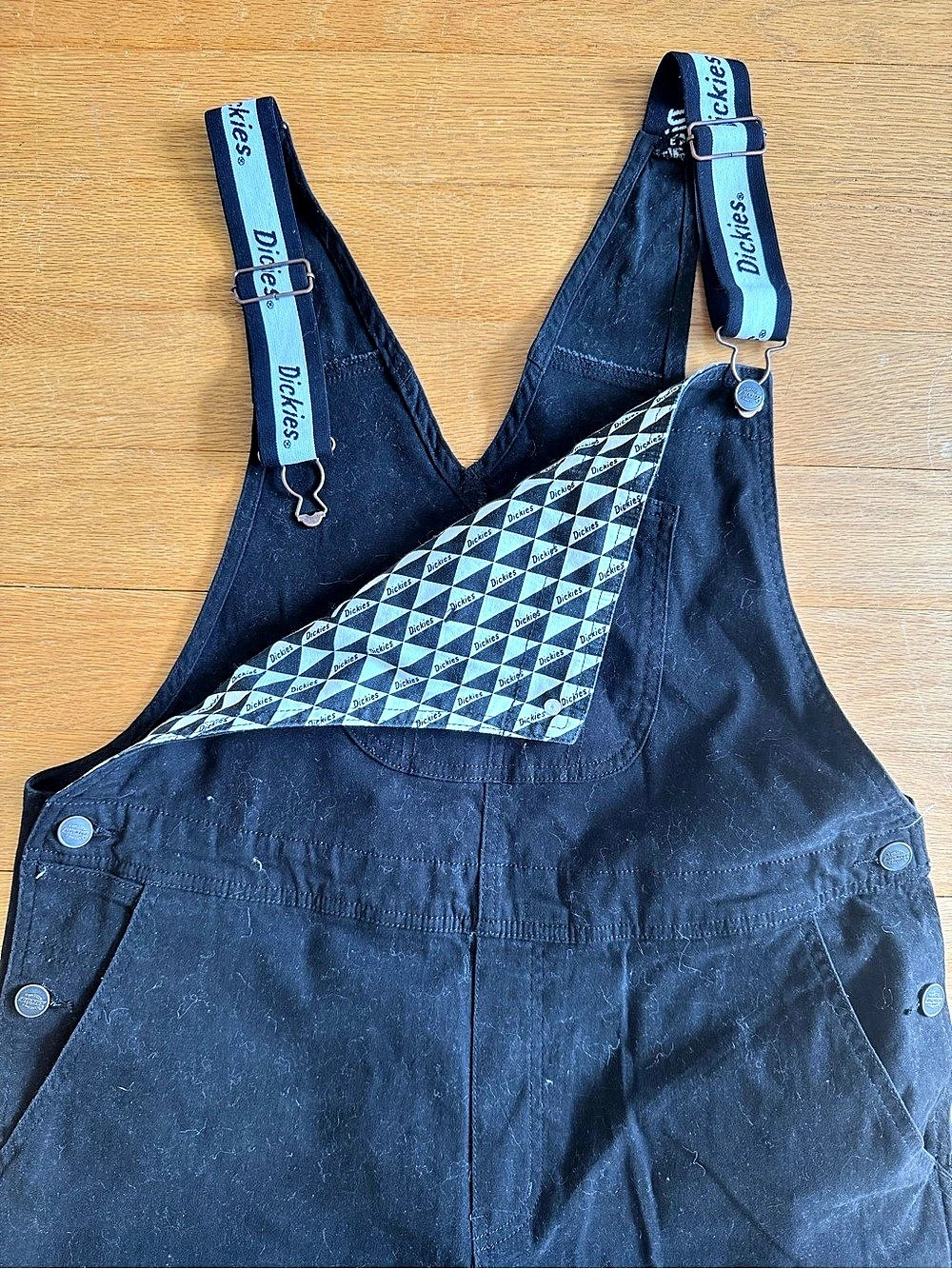 Dickies Logo Strap Bib Overalls Black Bib Overalls Size Large - Picture 5 of 8